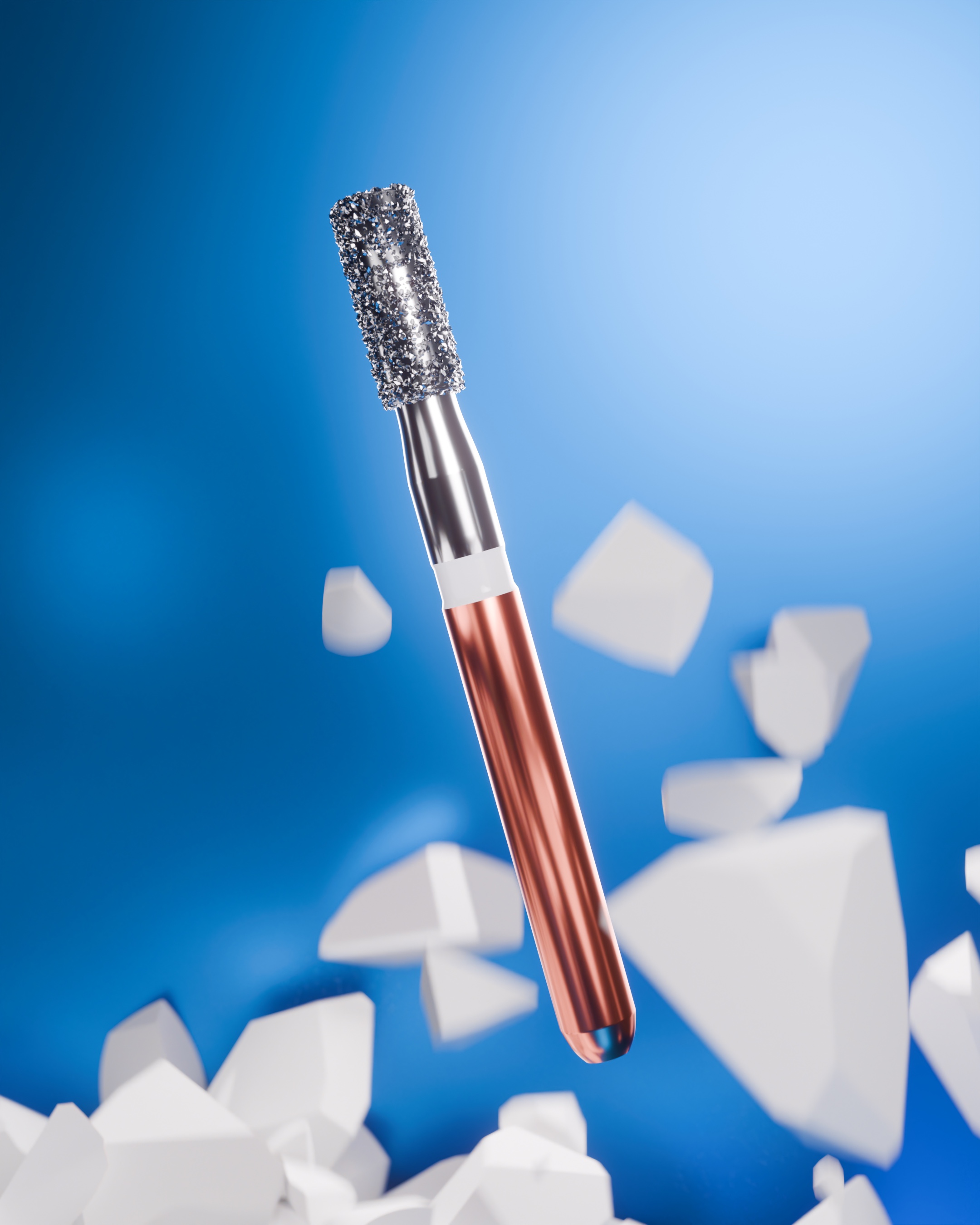 Rendu 3D photoréaliste flacon Komet Rocky — visualisation produit cosmétique