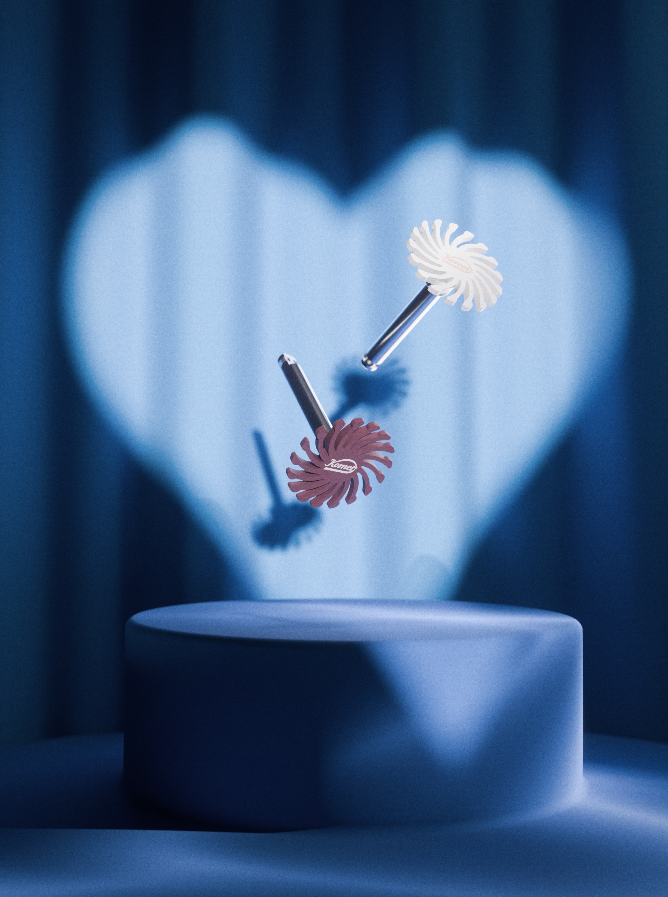 Visuel 3D Saint-Valentin Komet France — direction artistique cosmétique